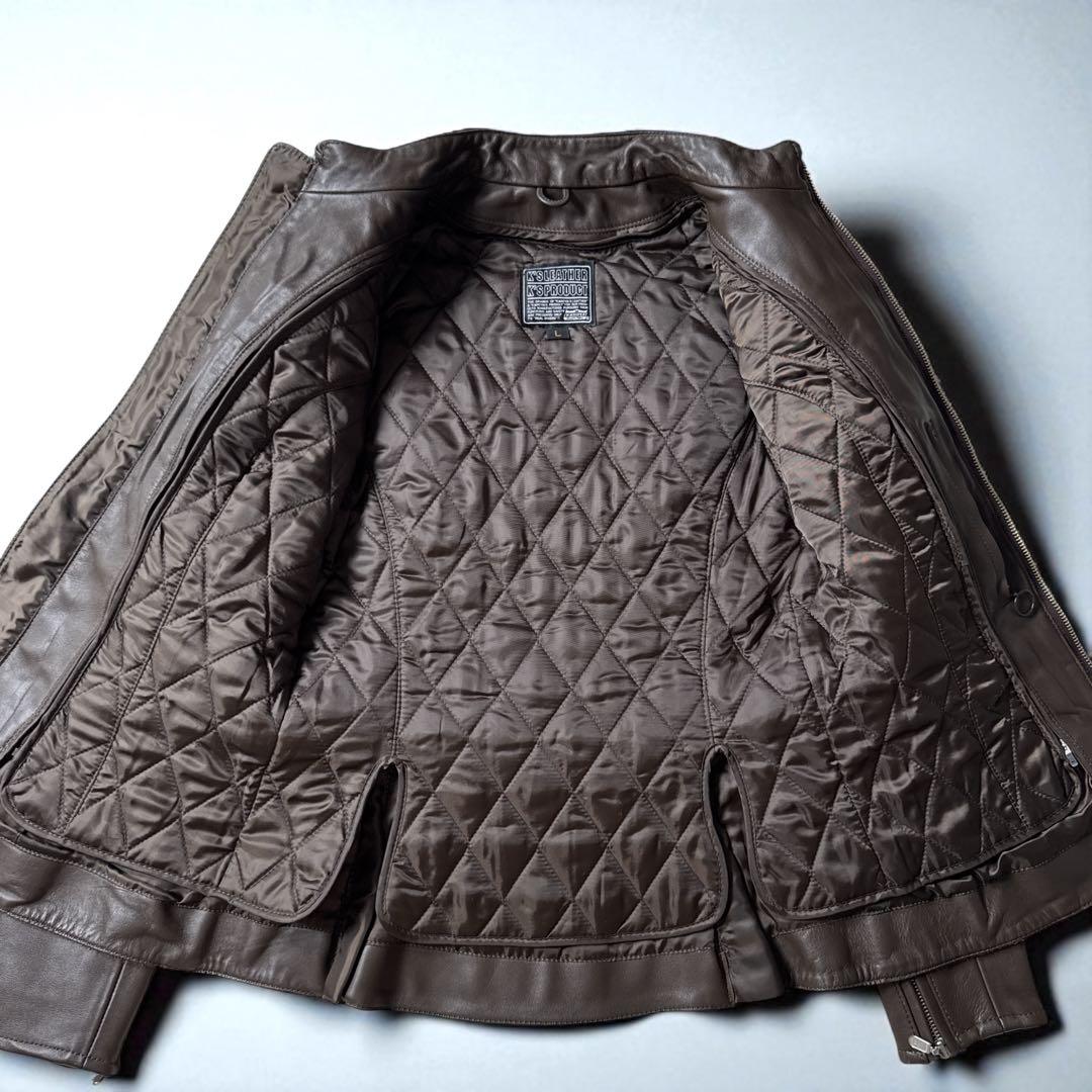 上質牛革 KADOYAカドヤ ライナー付き レザーライダースジャケット L