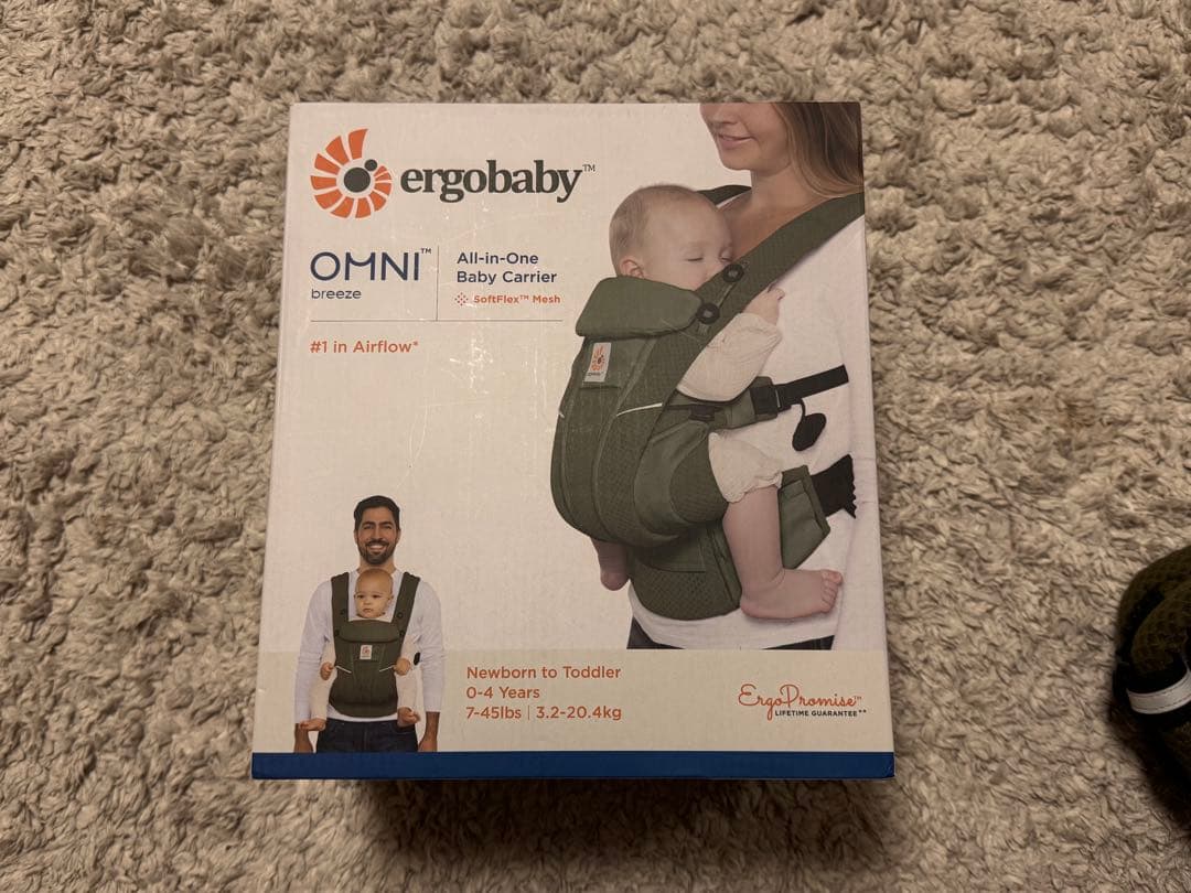 【美品】ergobaby OMNI Breeze 抱っこ紐 オリーブグリーン