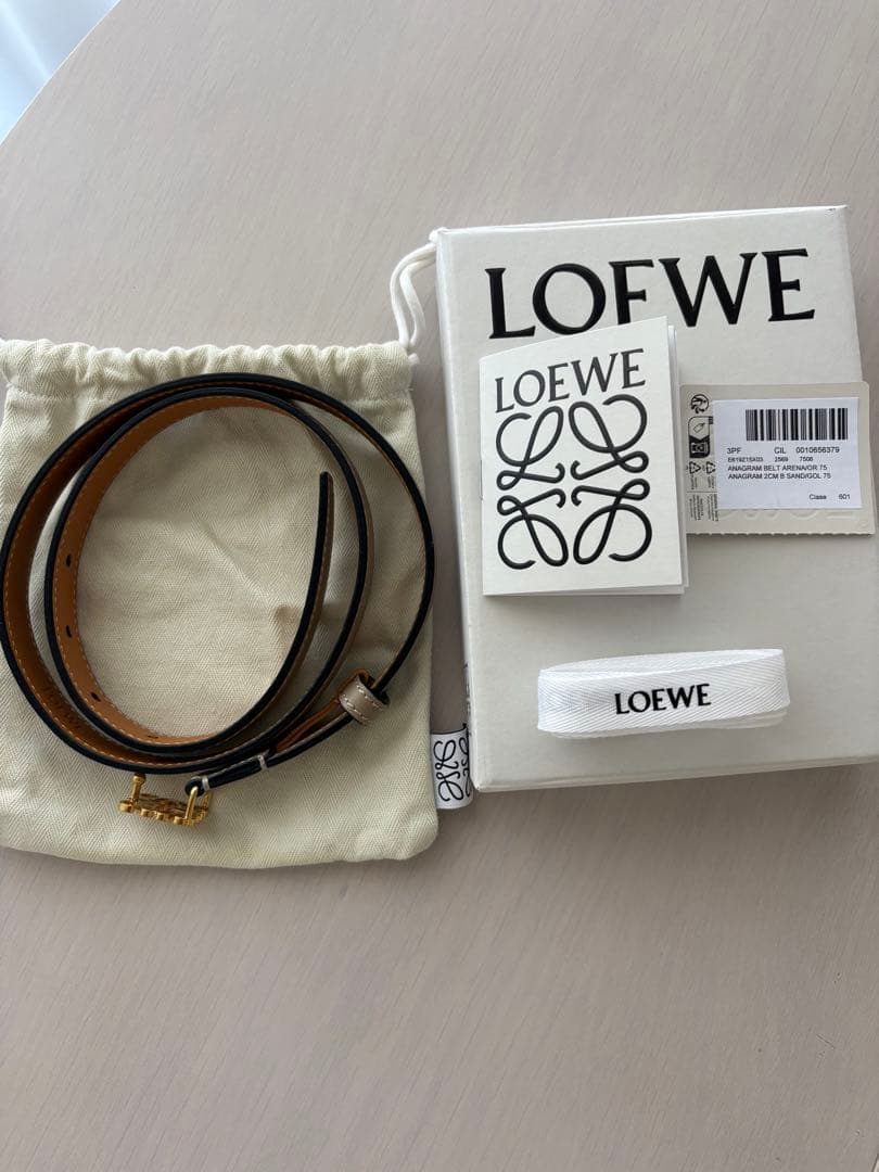 LOEWE レザーベルト ゴールドバックル