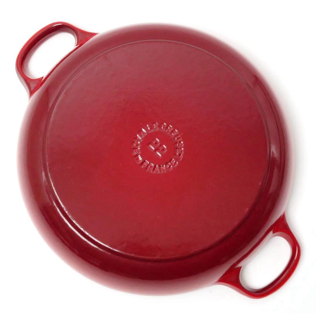 【美品】LE CREUSET　ビュッフェキャセロール　チェリーレッド　22cm