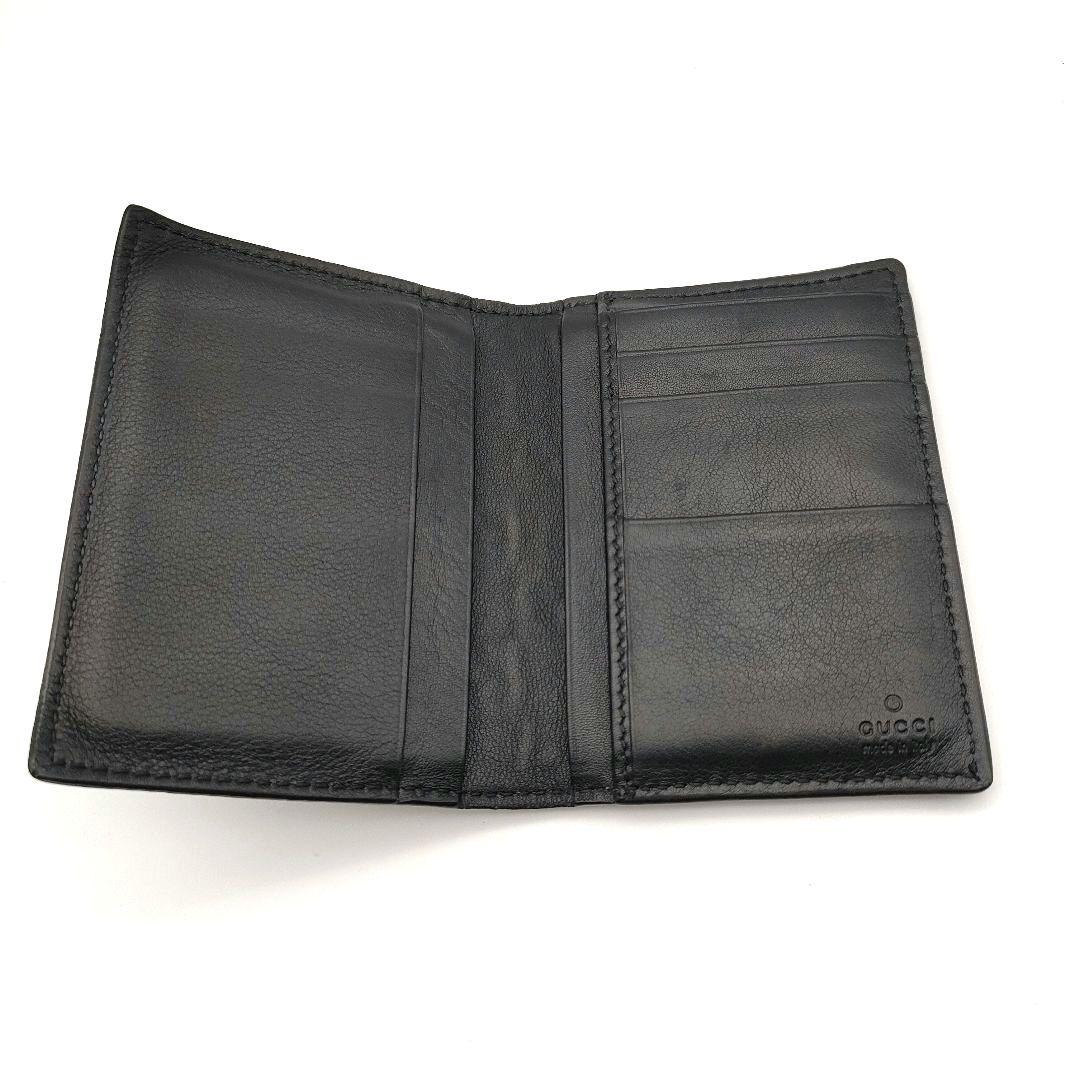 GUCCI グッチ シマ カードケース 名刺入れ　本革 レザー ブラック メンズ