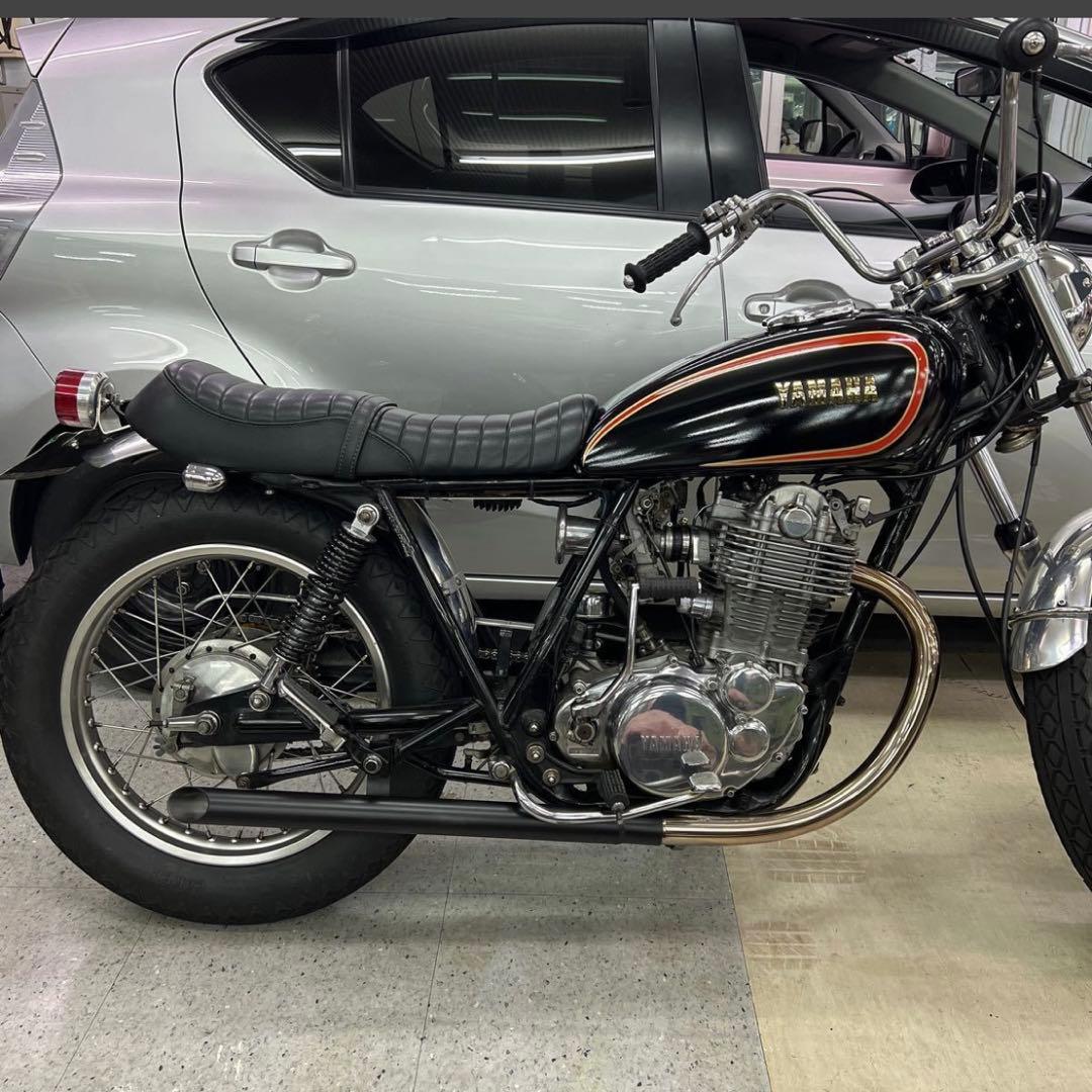 ぽ*ん様 ワンオフ　SR400 ショート菅　ドラッグパイプスラッシュカットマフラ