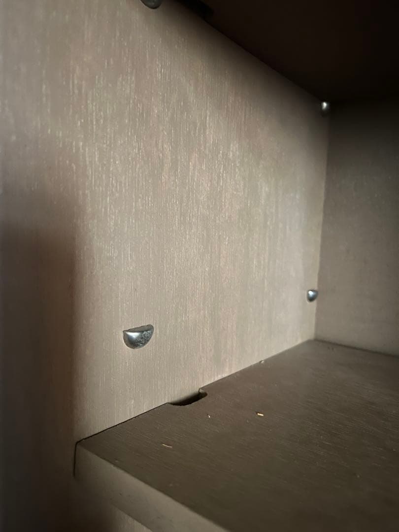 昭和レトロ 昭和ガラス 木製ラック ガラス扉 4段棚