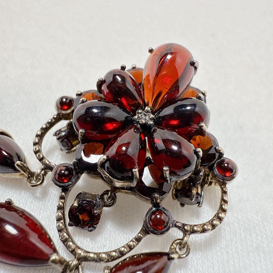 碌山 ロクザン ゴールドカラー SILVER925 ガーネット ブローチ