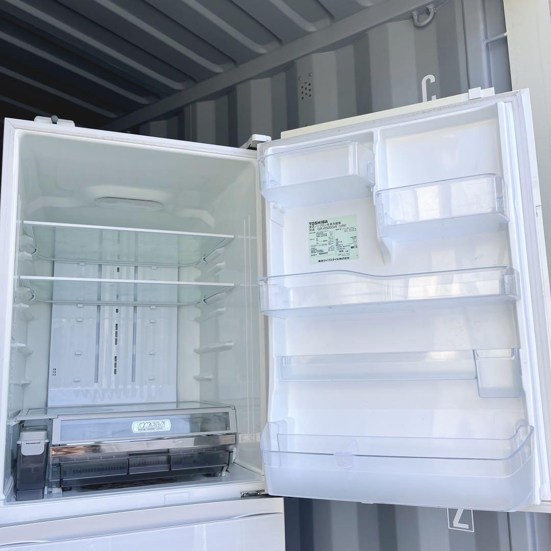 73取付無料！東芝ベジータ高性能おしゃれホワイト大容量501L5ドア冷蔵庫！