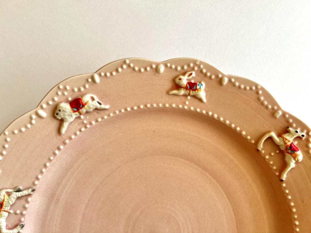 【未使用】佐々木忍 メリーゴーランドプレート お皿【ピンク】