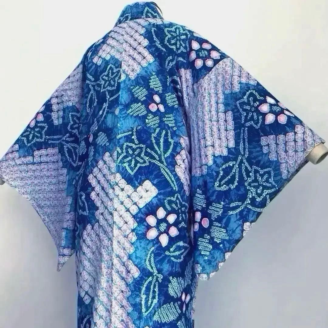 つくし 有松鳴海絞り・蜘蛛絞り浴衣　身丈157cm ピンク　No.-24