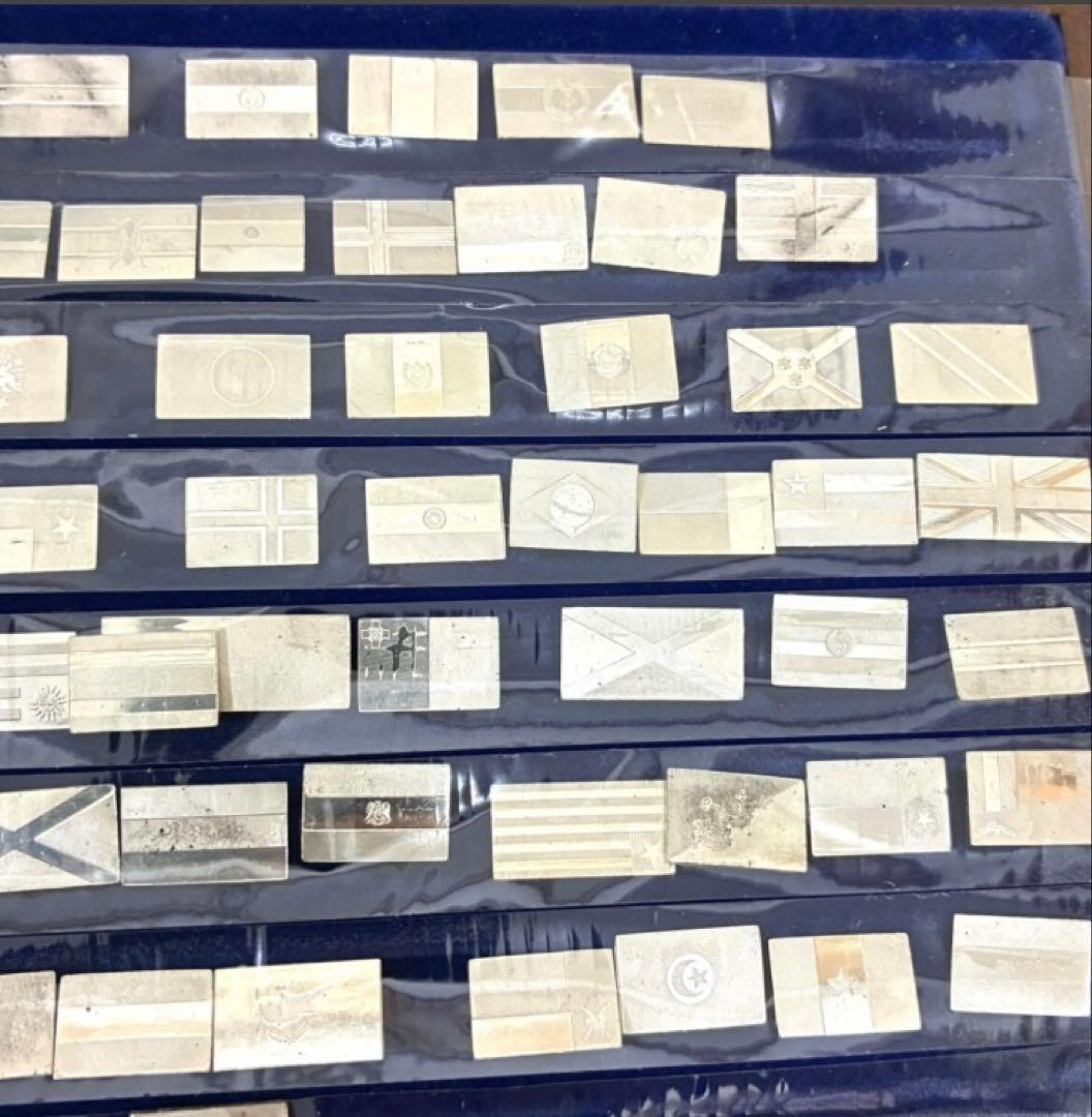 フランクリンミント　公式国連加盟国国旗　銀のミニチュア・コレクション