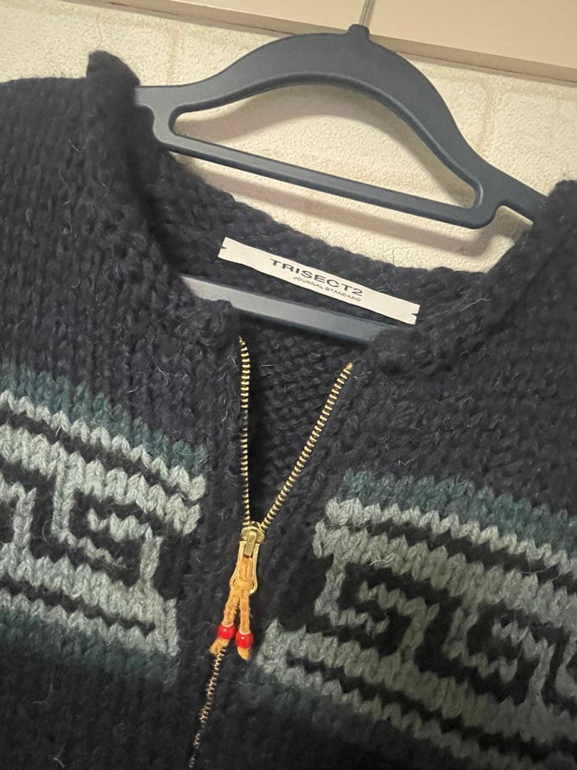 TRISECT2 JOURNAL STANDARD ジップアップ　ニットセーター