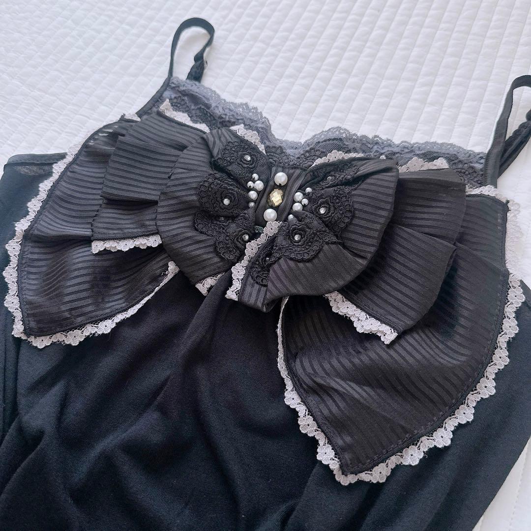 美品✨axes femme ビッグリボン キャミソール ダークコア 姫カジ 平成