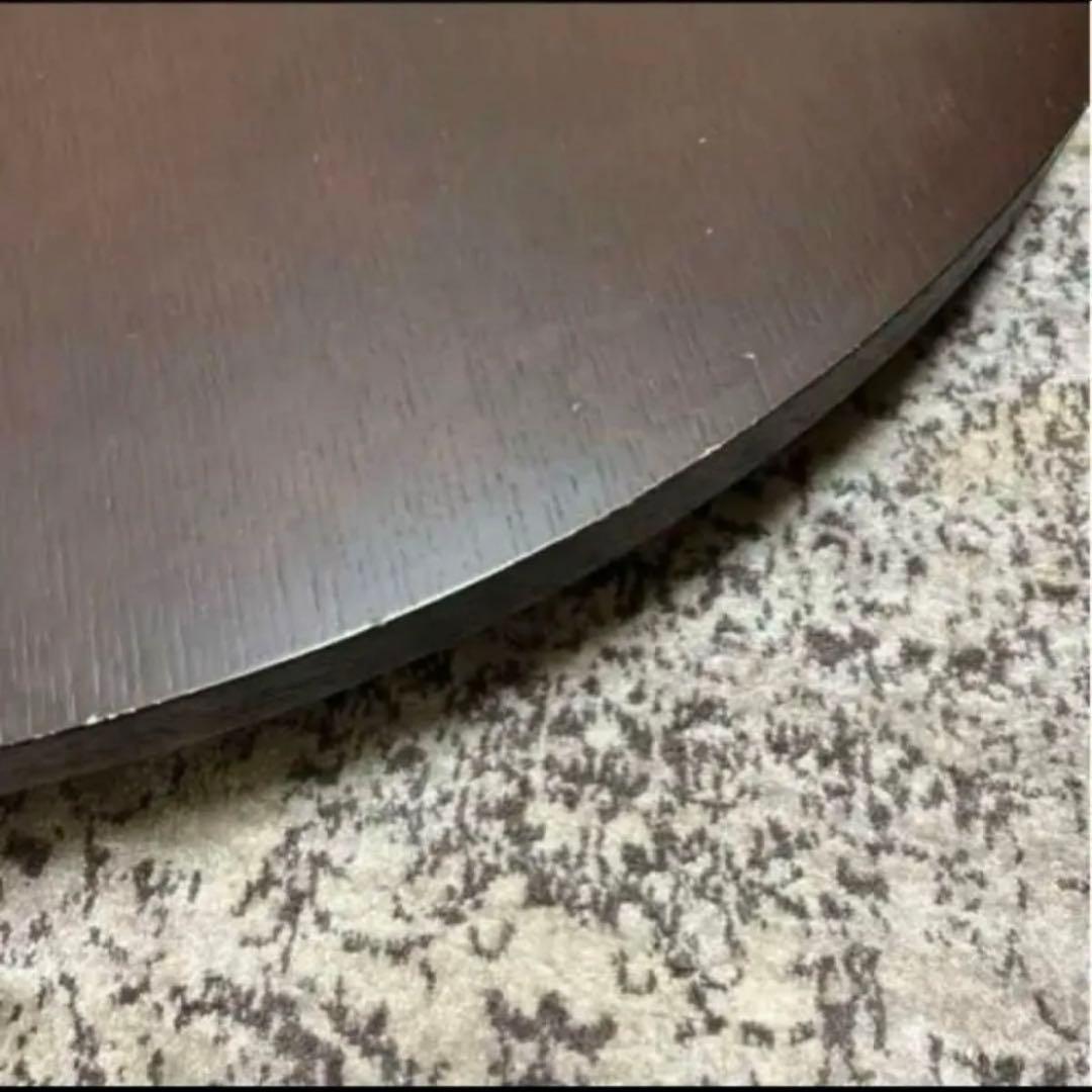 円卓 ちゃぶ台 直径105cm 折りたたみ式 座卓 木製 チャコール 4〜5人