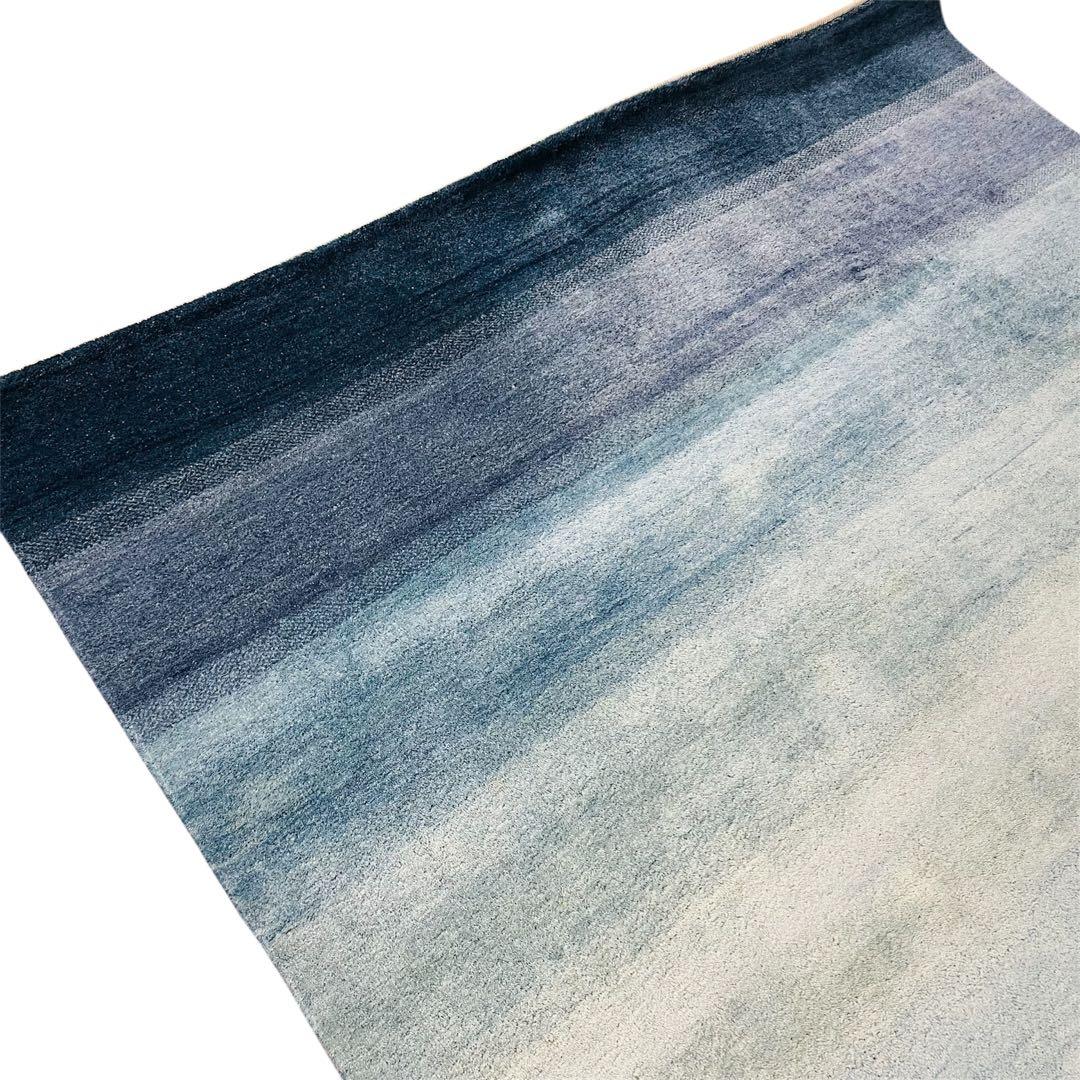 ハグみじゅうたん　ておりセカンドコレクション　ブルー　保証書付　200×250