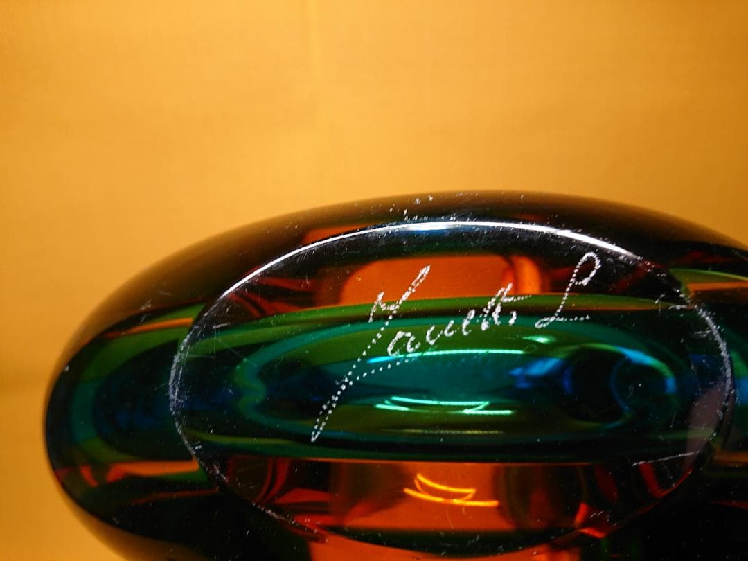 【美品】ムラーノガラス　彫刻　置物　インテリア　工芸品　美術品　A2967