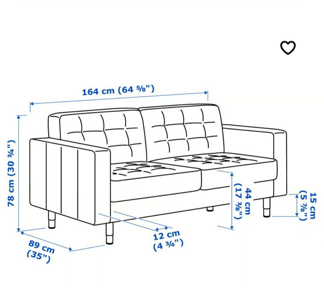 IKEA グレー 2人掛けソファ ランズクローナ