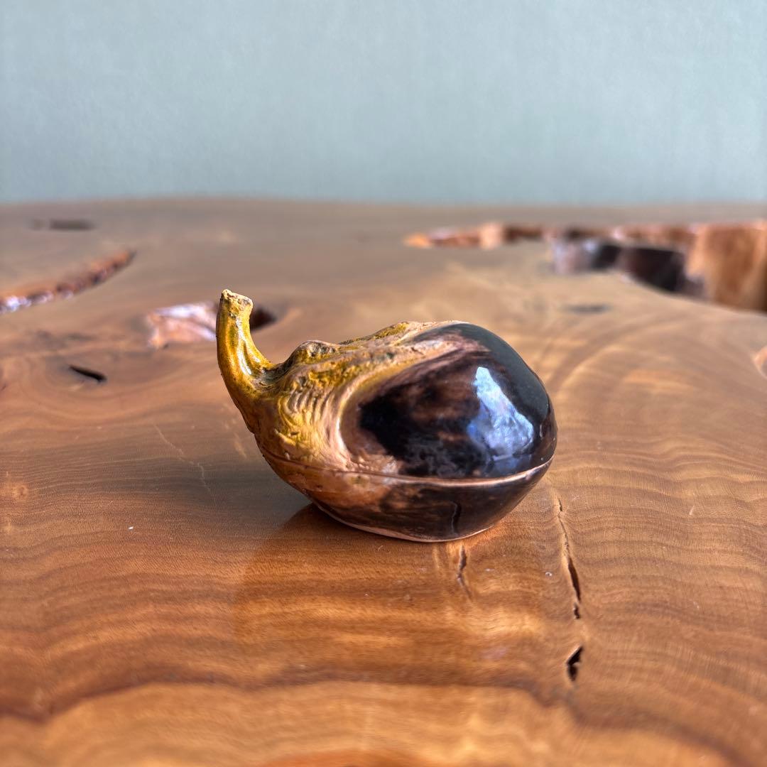 佐々木二六造 茄子形香合 松伯庵 茶道具 共箱