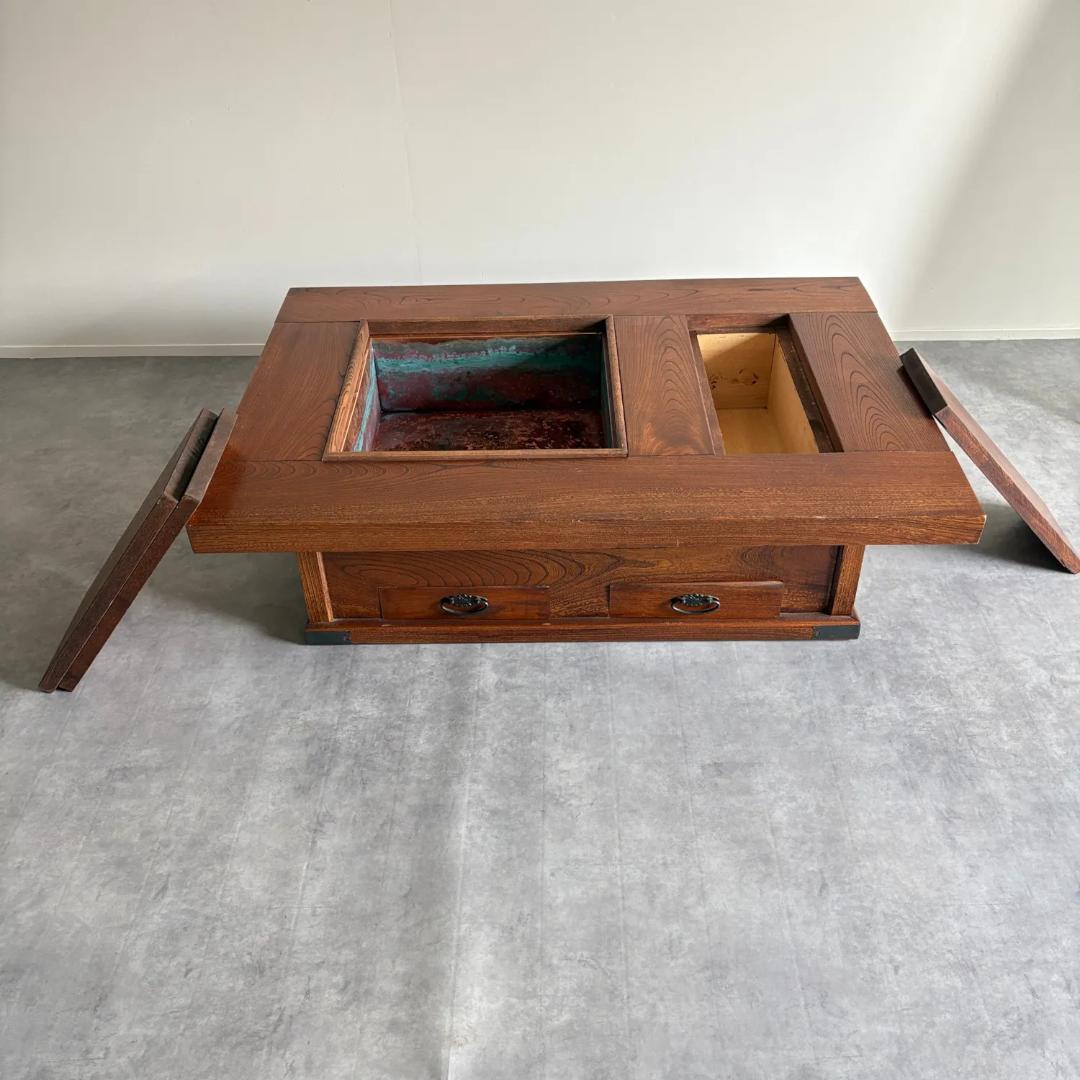 桜材 　関西火鉢 　座卓 　囲炉裏テーブル