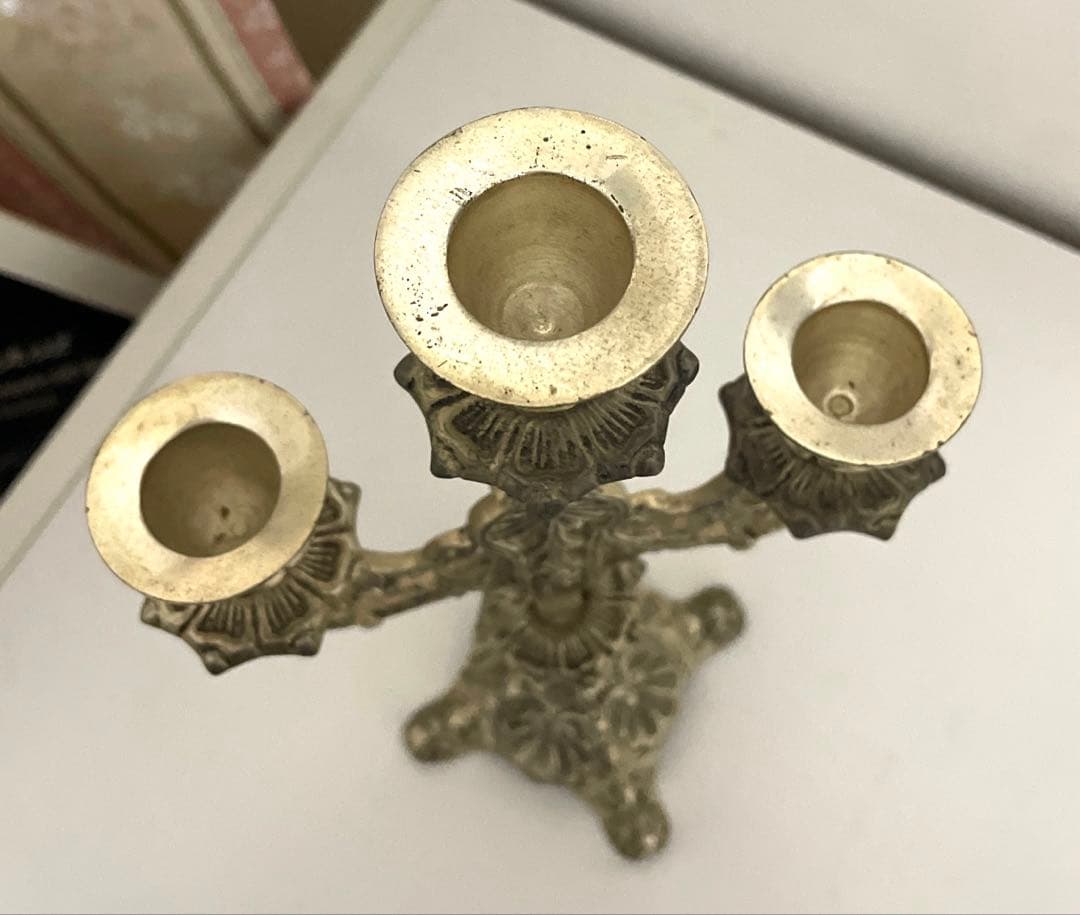 キャンドルホルダー アンティークゴールドキャンドルスタンド 北欧輸入雑貨　蝋燭台