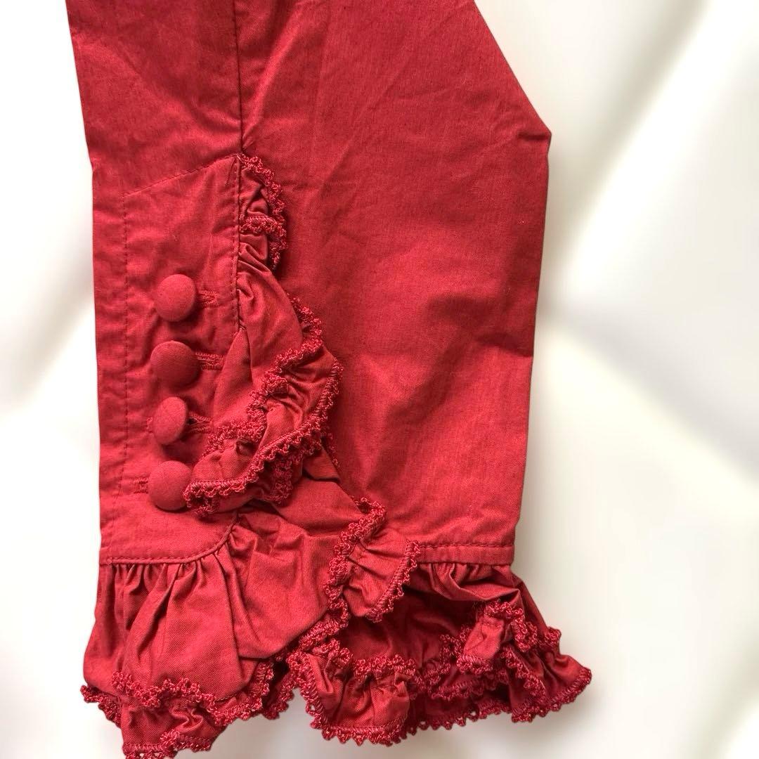 サブちゃん　新品INGEBORGインゲボルグ赤いフリル付き長袖ブラウス