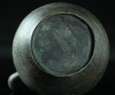 【国宝級】高麗李朝 青銅製銀象嵌 蓮華唐草紋浄瓶 検）新羅仏 仏像 統一新羅