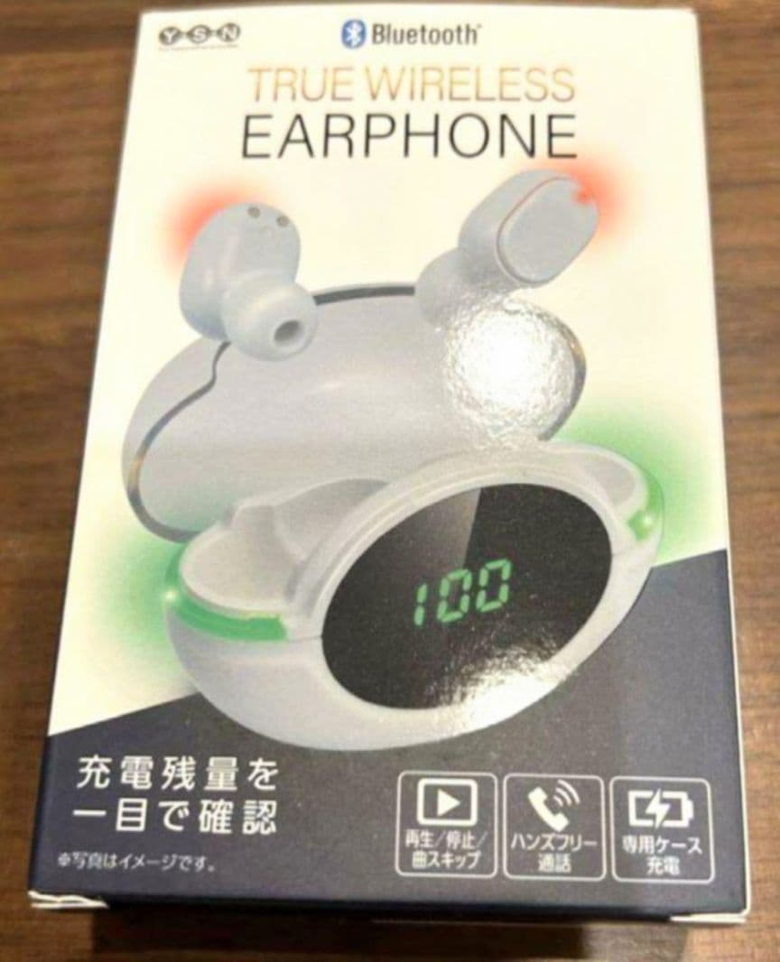 ワイエスエヌ チューンワイヤレスイヤフォン 液晶搭載充電ケース付 イヤホン