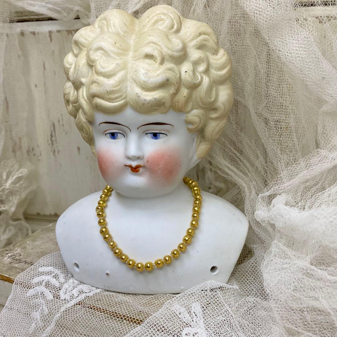ドイツアンティーク パリアンドール チャイナヘッドドール ヘッド ブロンド