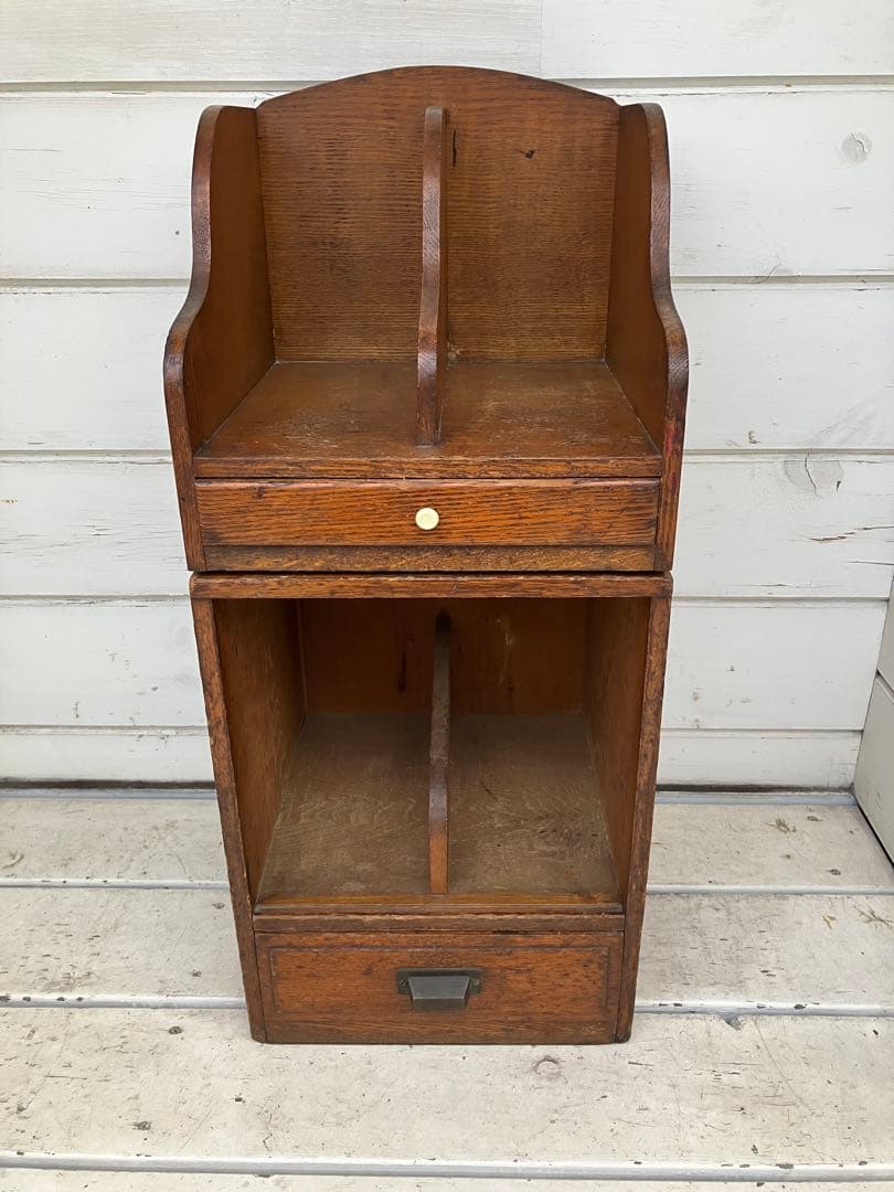 アンティーク　珍品　本立て　飾り棚　別々使用可能　スリムキャビネット