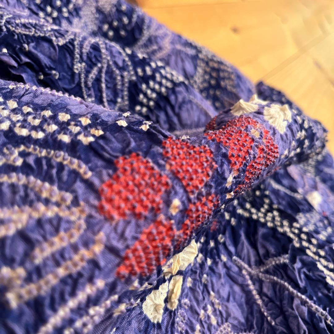 即購入可能❗️【未使用・タグ付き】有松鳴海絞り 反物｜本染 紫 花柄 浴衣