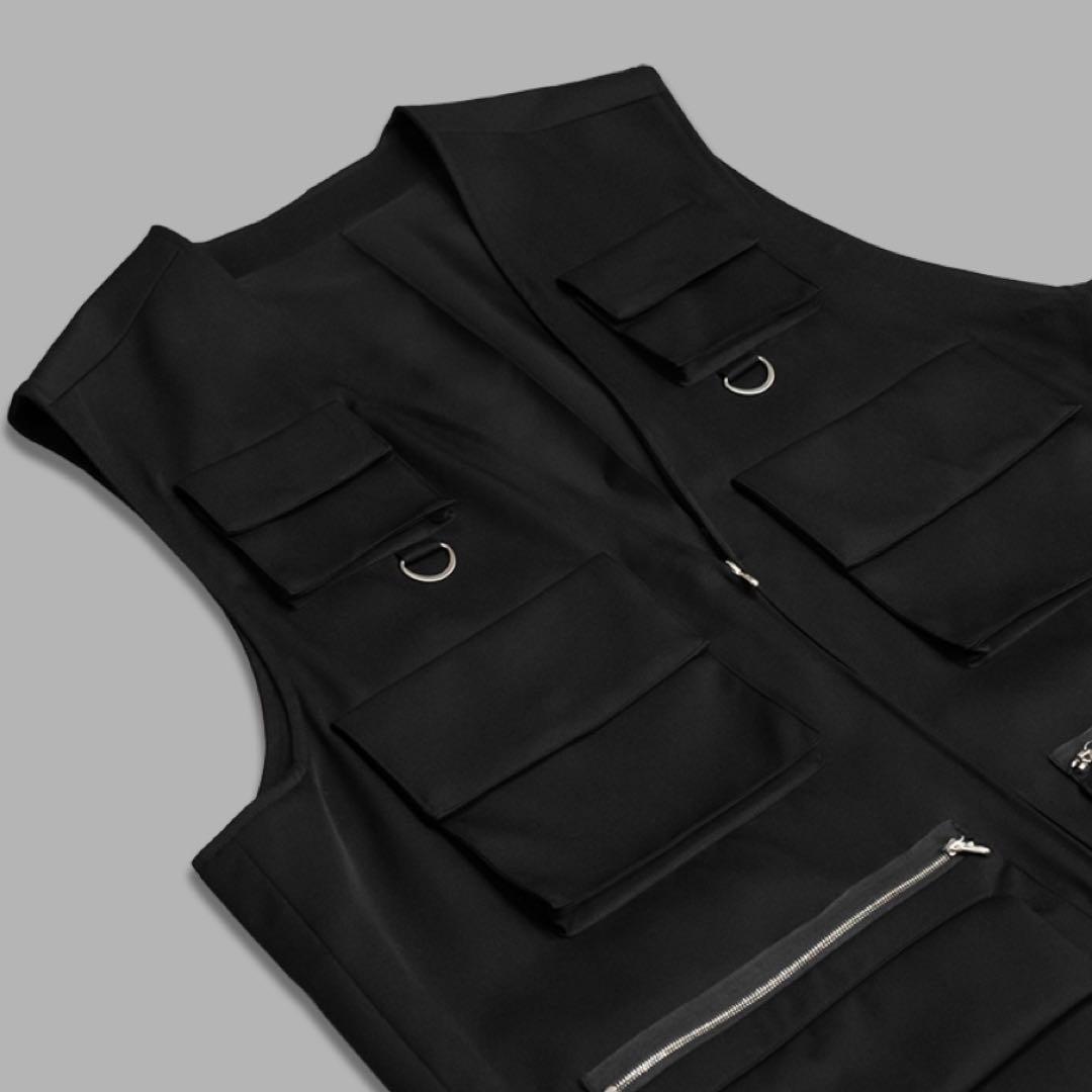 美品stein Oversized Multi Pocket Vest ブラック