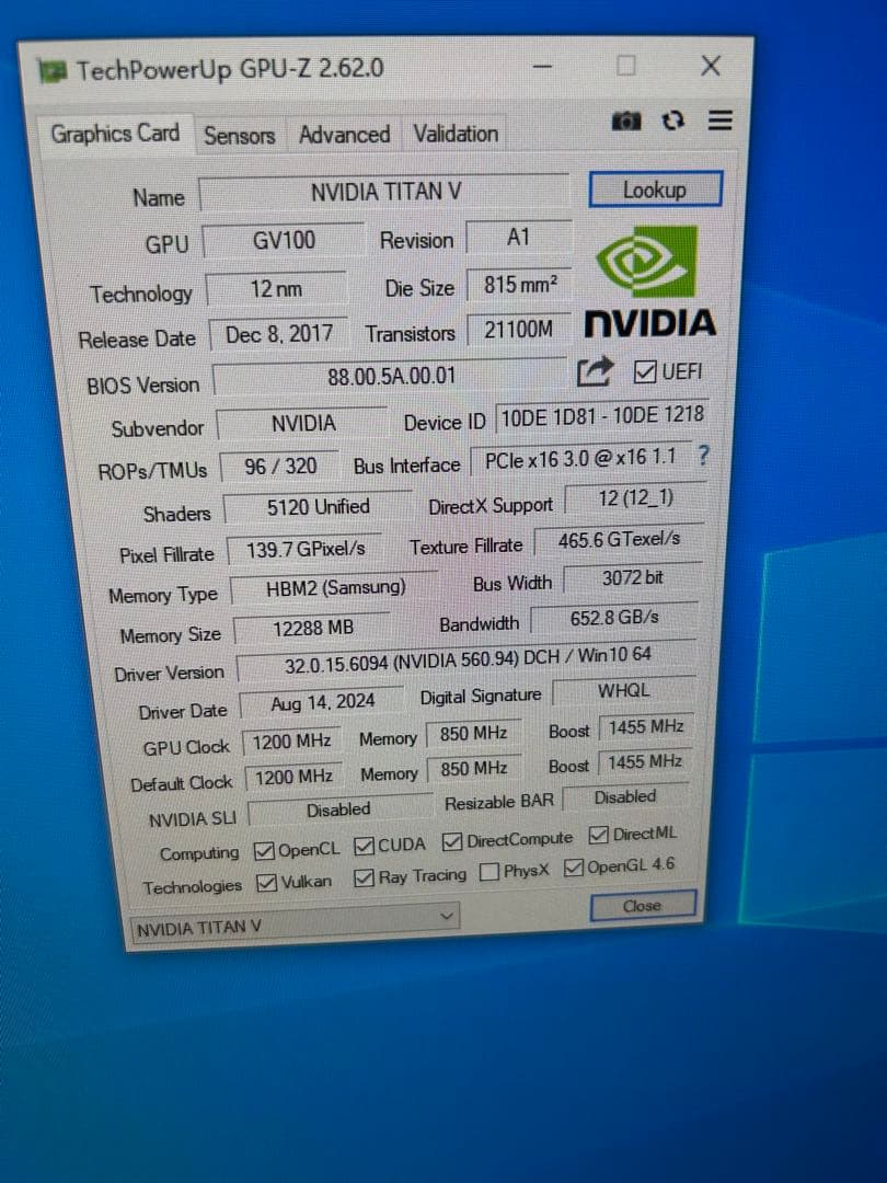 グラフィックボード・グラボ・ビデオカード NVIDIA Titan v 12GB