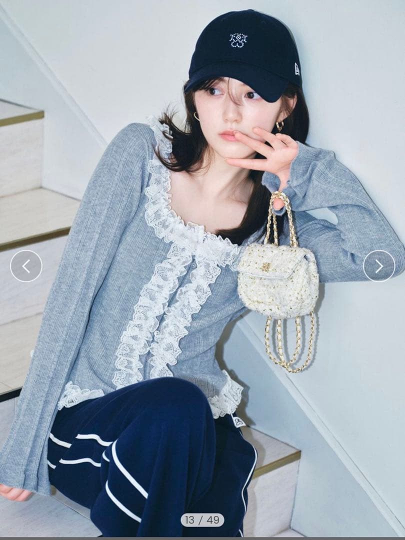 【USAGI ONLINE限定】snidel フリルニットプルオーバー