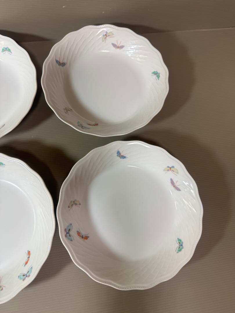 2926深川製磁　蝶文　皿　6客　未使用