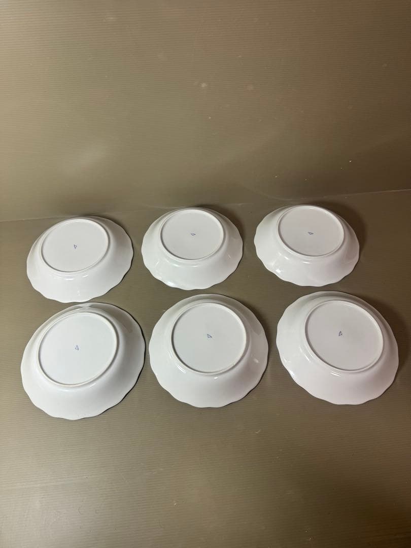 2926深川製磁　蝶文　皿　6客　未使用