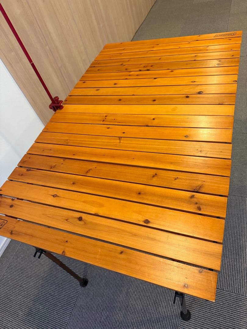 【美品・おまけ付】コールマン ナチュラルウッドロールテーブル クラシック110