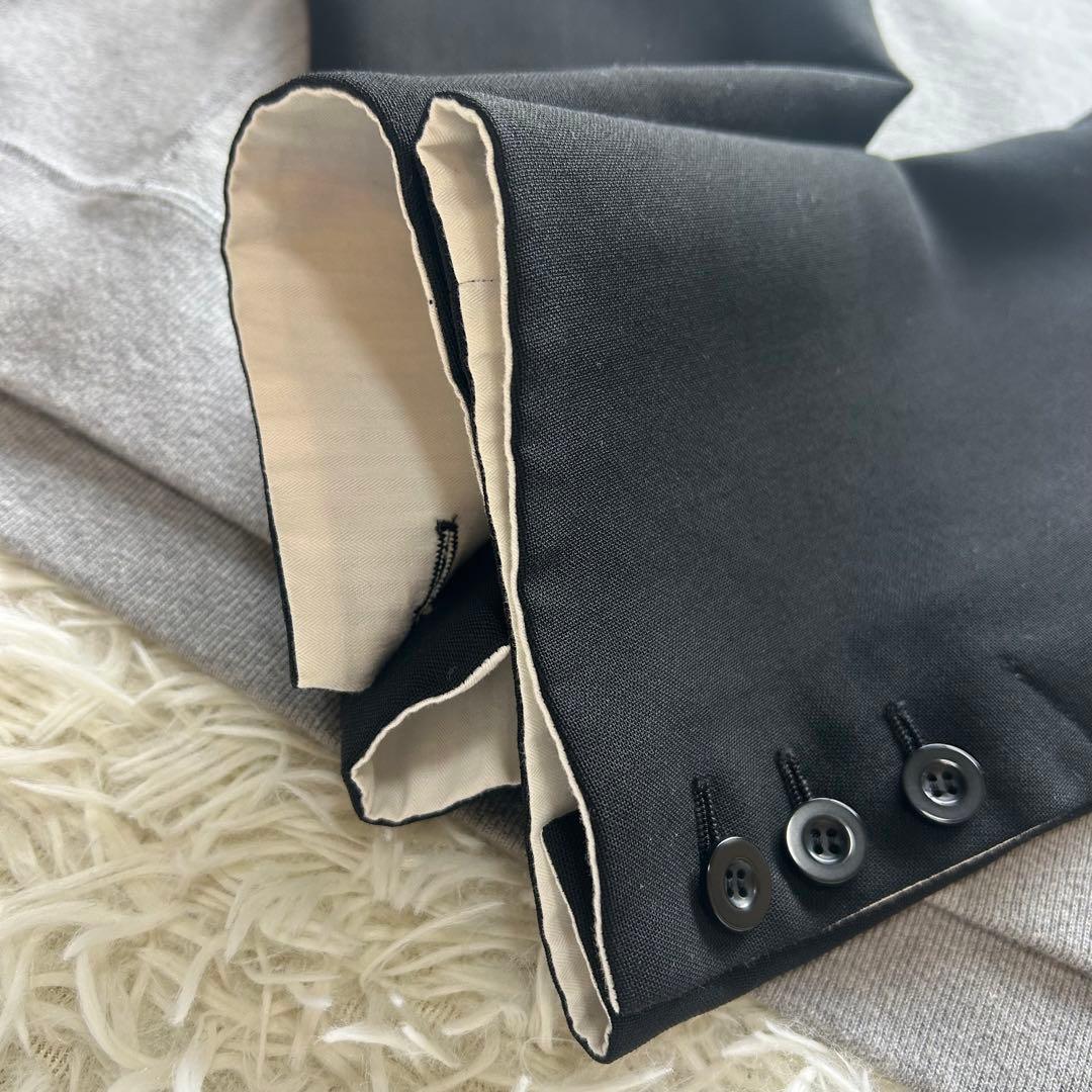 極美品　エンフォルド ドッキング レイヤード スウェット シャツ 黒 グレー