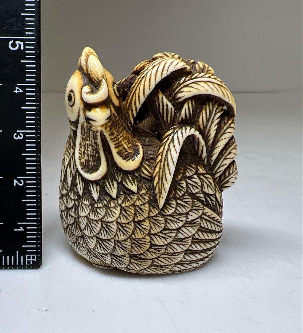 極上　正直銘　鶏根付　36g 東Y8-0113☆2F