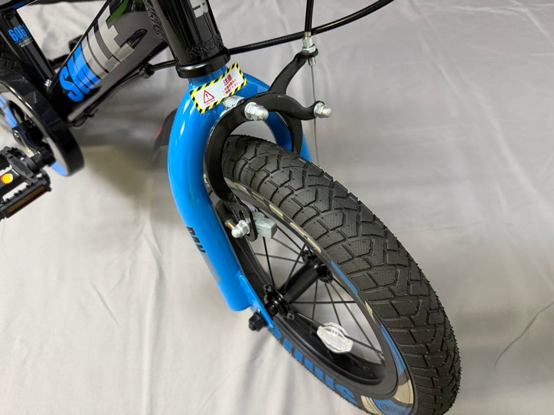 14インチ PANTHER SMILE 子供用自転車 補助輪付き ブラックブルー