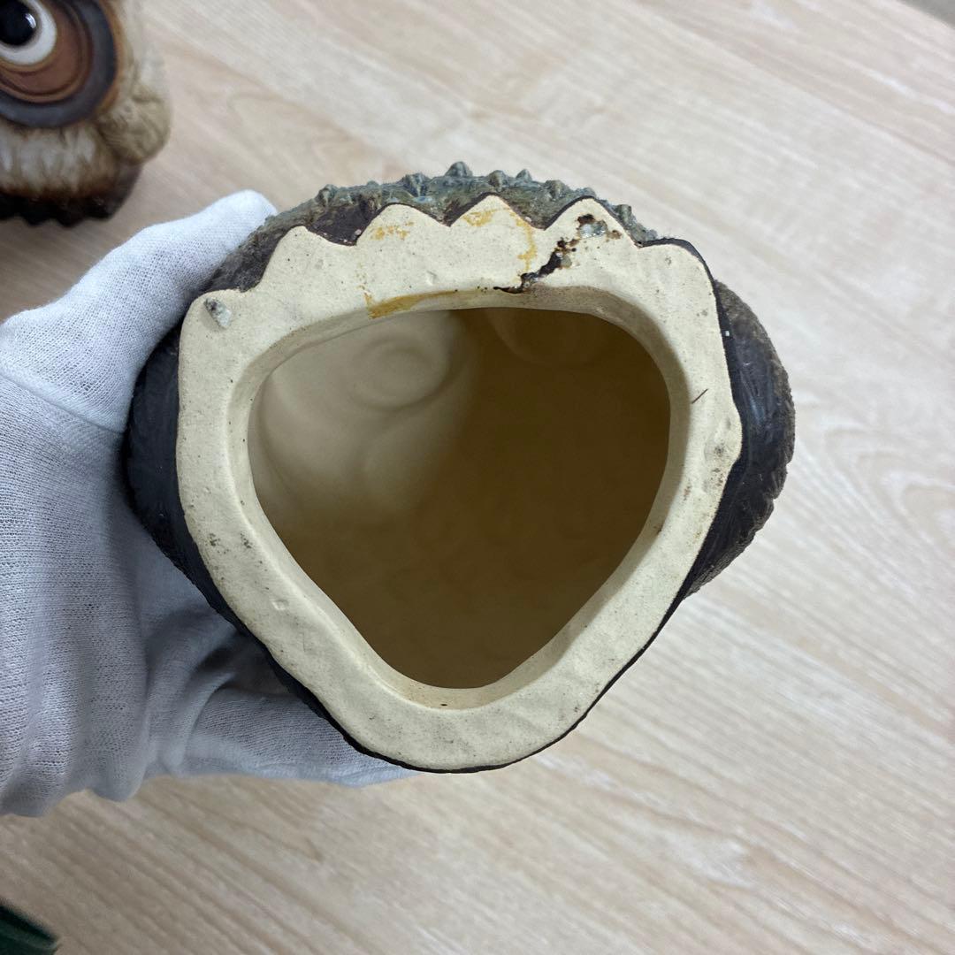 信楽焼　￼つがいのフクロウ