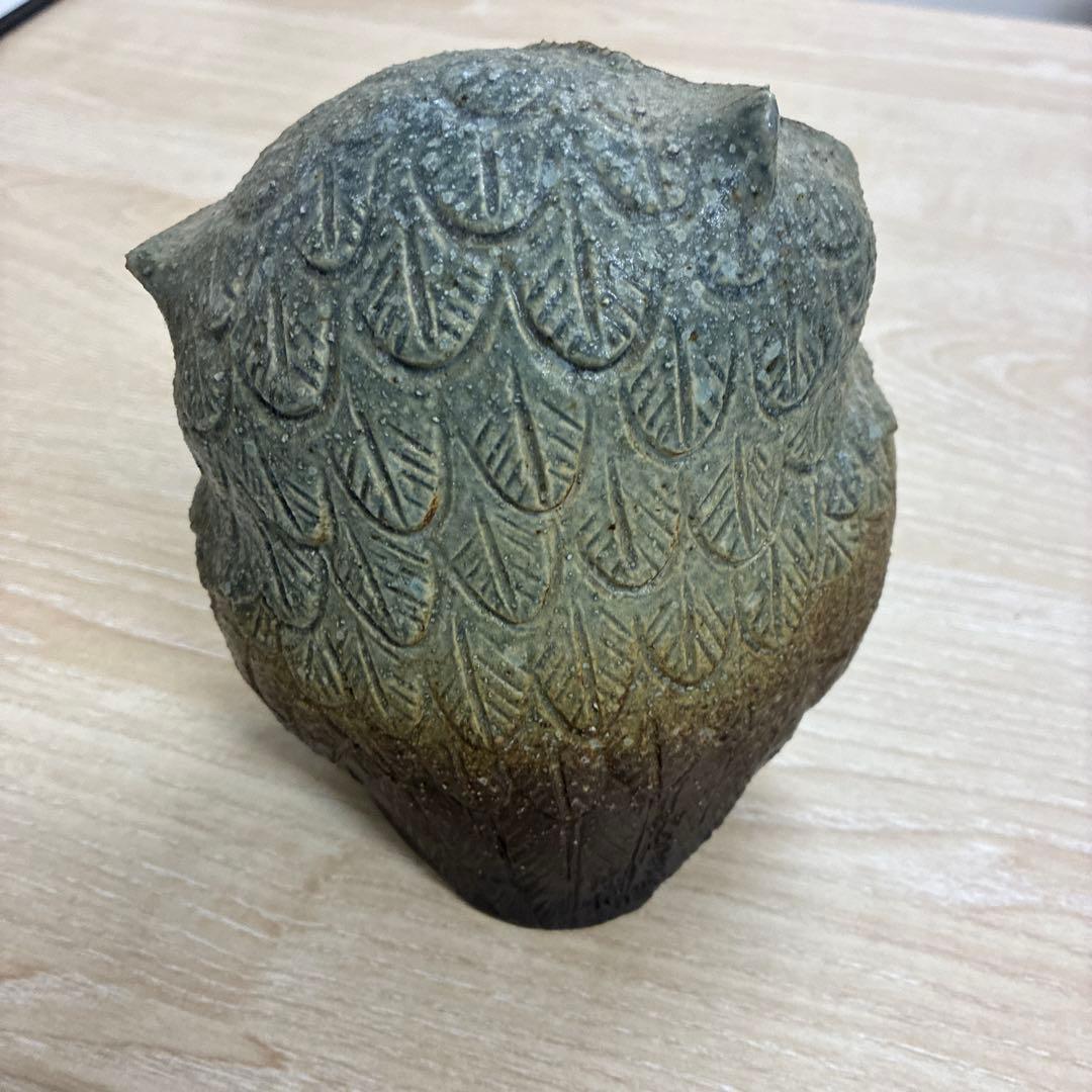 信楽焼　￼つがいのフクロウ