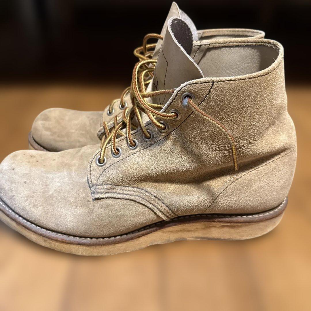 ベージュ スエード ハイカットブーツ