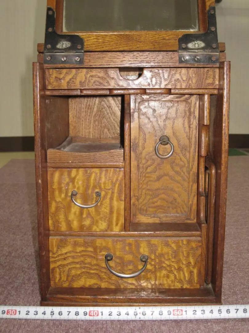 姫鏡台レトロ  折り畳み 化粧台 卓上 鏡台  化粧箱  ドレッサー 芸者