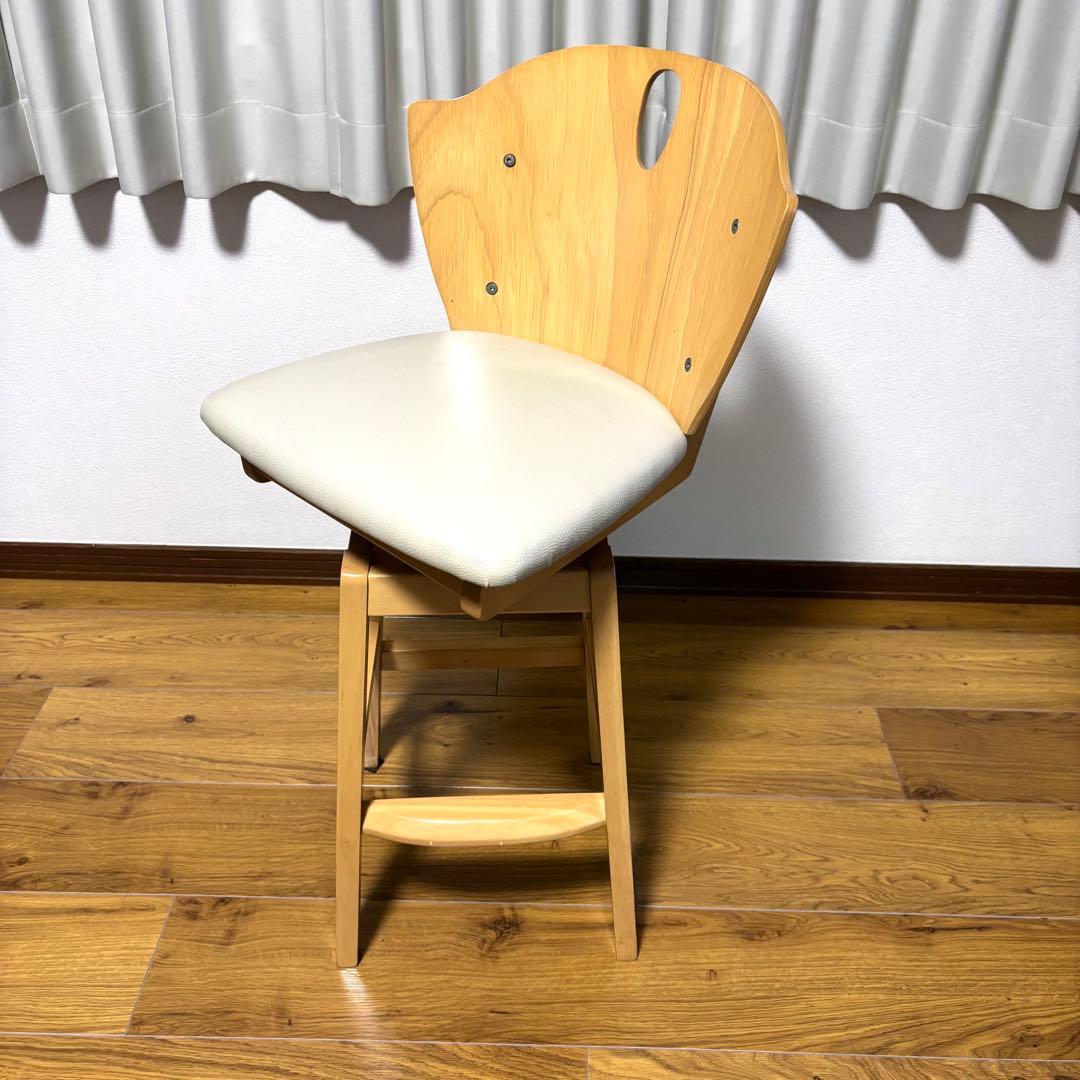 【良品】貞苅椅子製作所 回転椅子　日本製　木製　大川家具