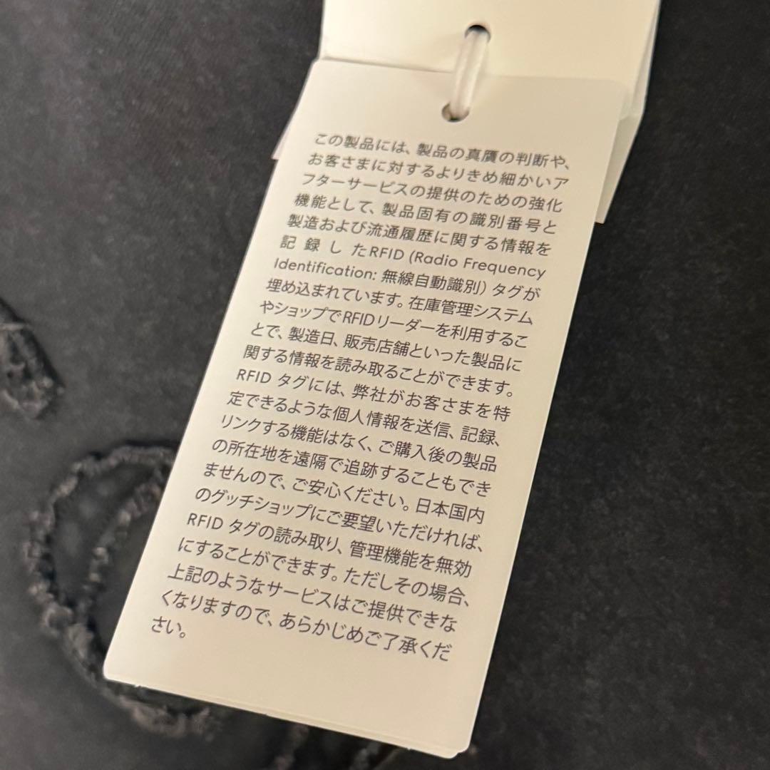 GUCCI グレー ロゴ刺繍 クルーネックトレーナー