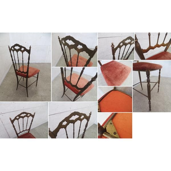 美品■イタリア製■アンティーク■真鍮■キアヴァリチェア■ダイニングチェア■