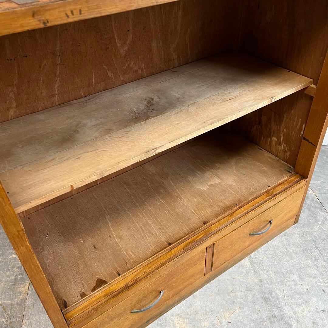 アンティーク 飾り棚 オープンラック 本棚 引き出し二杯 昭和レトロ z613