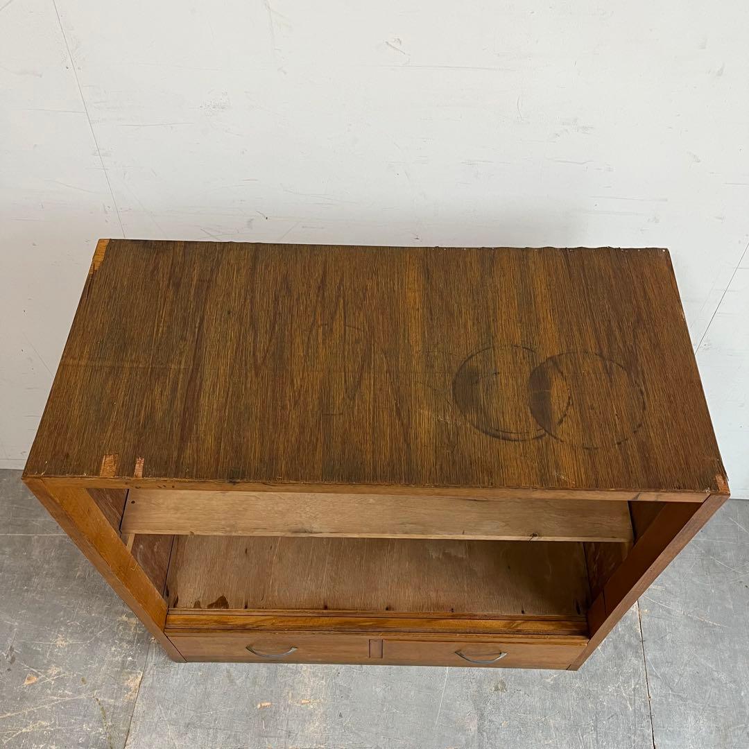 アンティーク 飾り棚 オープンラック 本棚 引き出し二杯 昭和レトロ z613