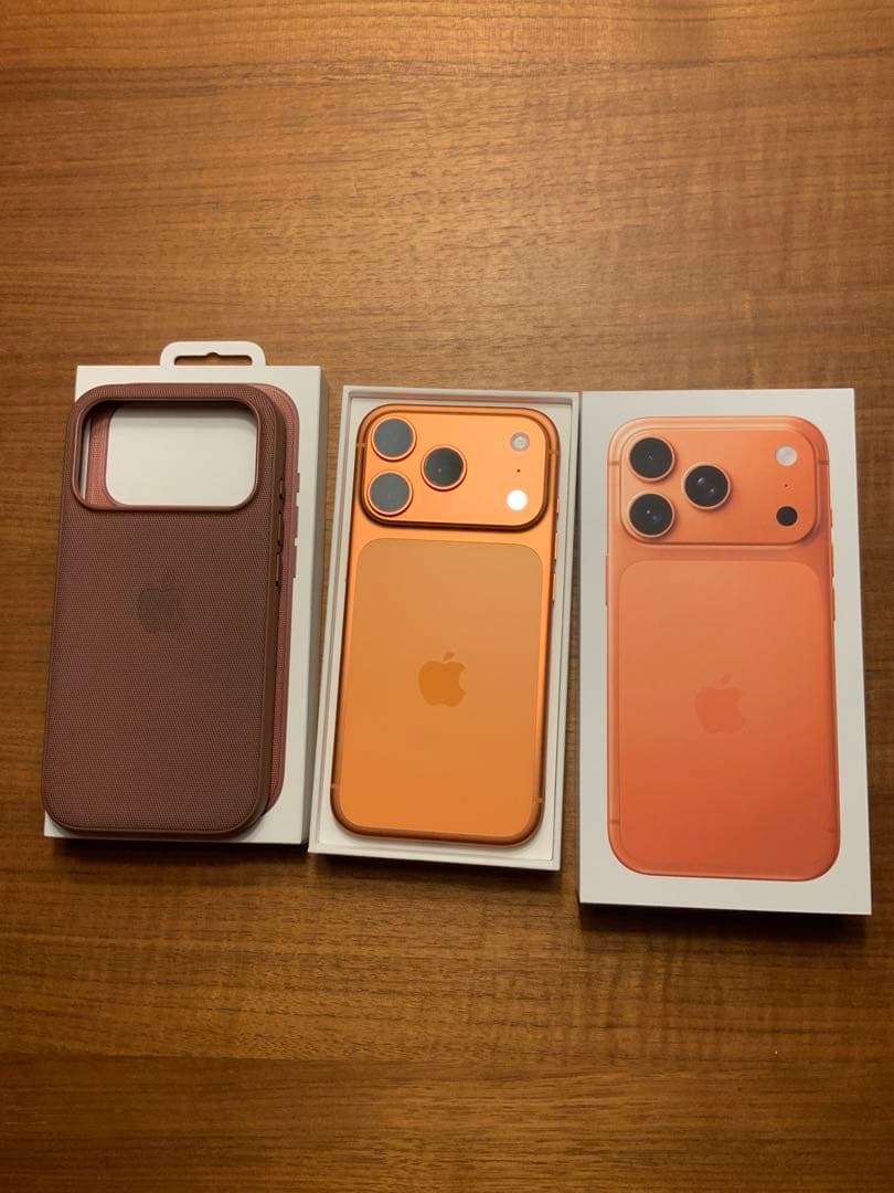 iPhone17pro 512GB コズミックオレンジ 純正ケース付き