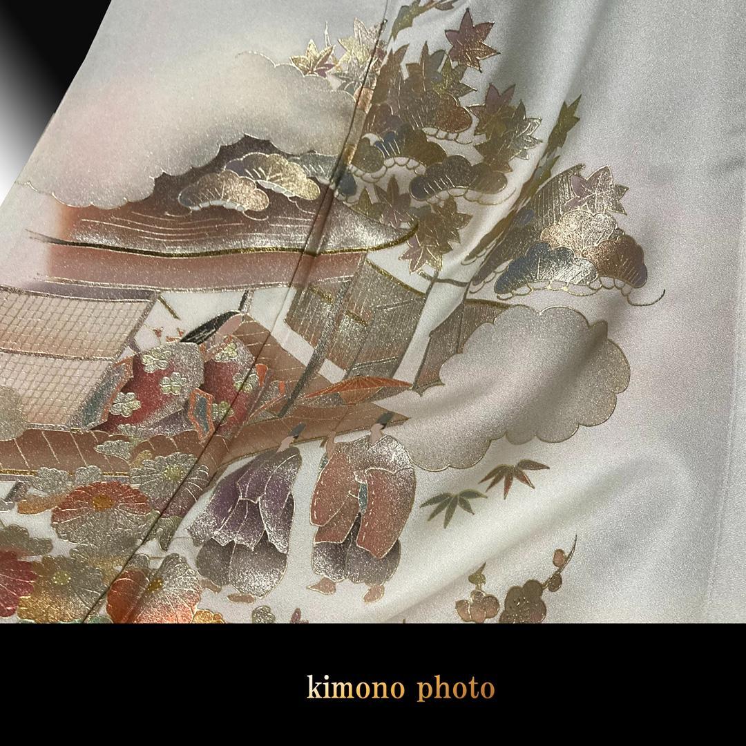 【新品、未使用】正絹【極上逸品】トールサイズ【金彩手描き友禅】訪問着フルセット