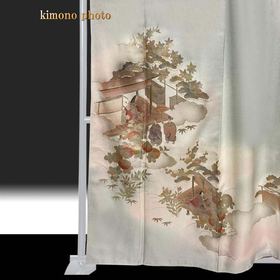 【新品、未使用】正絹【極上逸品】トールサイズ【金彩手描き友禅】訪問着フルセット