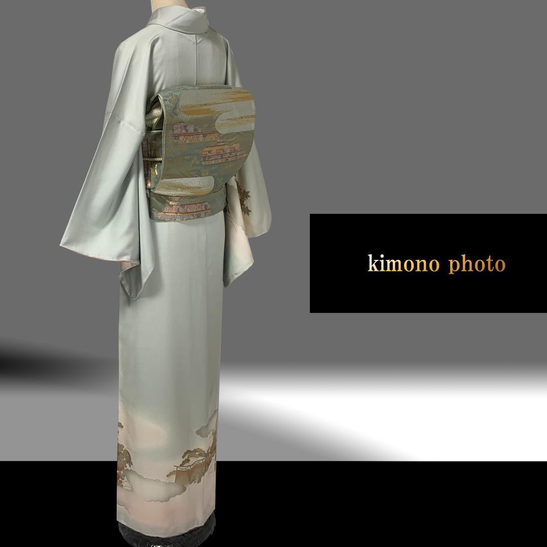 【新品、未使用】正絹【極上逸品】トールサイズ【金彩手描き友禅】訪問着フルセット