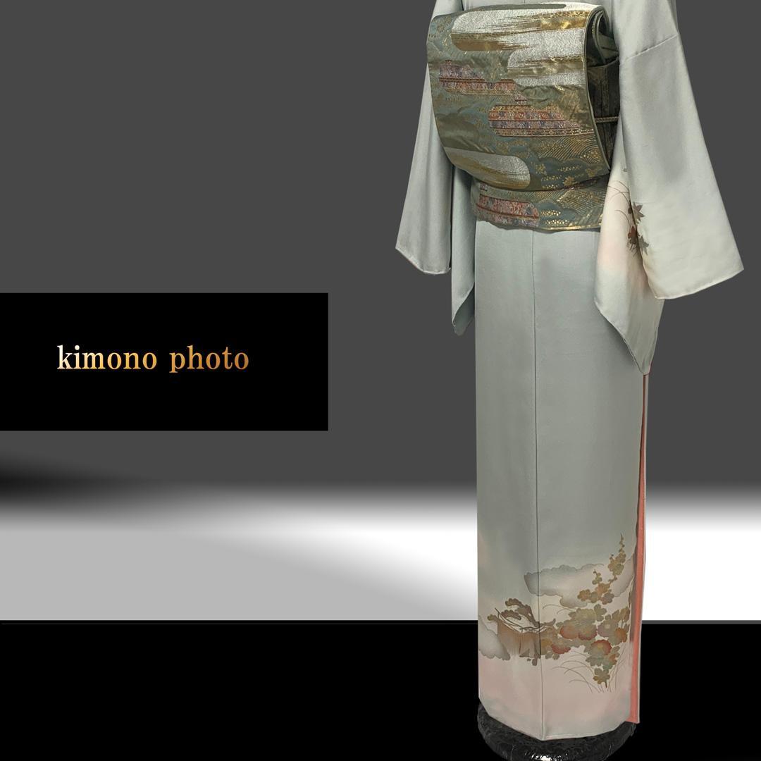 【新品、未使用】正絹【極上逸品】トールサイズ【金彩手描き友禅】訪問着フルセット